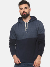 Load image into Gallery viewer, Men Navy Blue Solid Hooded Sweatshirt T5