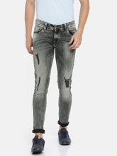 Load image into Gallery viewer, Men Grey Super Skinny Fit Low-Rise Highly Distressed Stretchable Jeans SE4