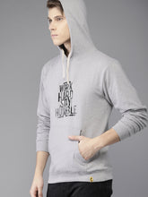 Load image into Gallery viewer, Men Grey Printed Hooded Sweatshirt GG