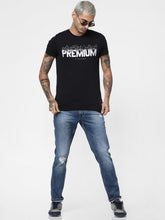 Load image into Gallery viewer, Men Black Slim Fit Printed Round Neck T-shirt WE3