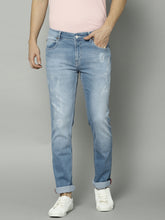 Load image into Gallery viewer, Men Blue Slim Fit Mid-Rise Clean Look Stretchable Printed Jeans PO1