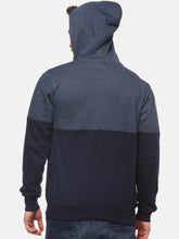 Load image into Gallery viewer, Men Navy Blue Solid Hooded Sweatshirt T5
