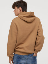 Load image into Gallery viewer, Men Beige Solid Hooded Sweatshirt C1