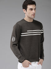 Load image into Gallery viewer, Men Charcoal Grey &amp; White Printed Sweatshirt W2
