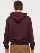 Load image into Gallery viewer, Men Maroon Hooded Sweatshirt A2