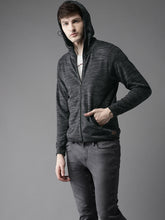 Load image into Gallery viewer, Men Charcoal Grey Solid Hooded Sweatshirt Q2