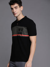 Load image into Gallery viewer, Men Black &amp; Grey Colourblocked Slim Fit Polo Collar T-shirt A12