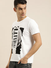 Load image into Gallery viewer, Men White Printed Round Neck T-shirt DF4