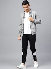 Load image into Gallery viewer, Men Grey Melange Solid Lifestyle Hooded Sweatshirt S11