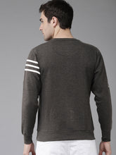 Load image into Gallery viewer, Men Charcoal Grey &amp; White Printed Sweatshirt W2