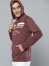 Load image into Gallery viewer, Men Mauve Printed Hooded Sweatshirt Z2