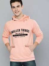 Load image into Gallery viewer, Men Peach-Coloured Printed Hooded Sweatshirt m