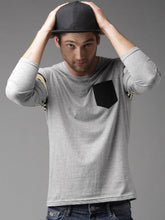 Load image into Gallery viewer, Men Grey Melange Lightweight Solid T-shirt ER4