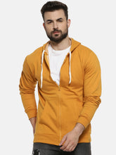 Load image into Gallery viewer, Men Yellow Solid Hooded Sweatshirt G42
