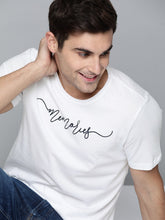 Load image into Gallery viewer, Men White Printed Detailed Round Neck T-shirt K2