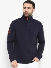 Load image into Gallery viewer, Men Navy Blue Solid Sweatshirt A1