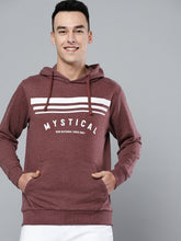 Load image into Gallery viewer, Men Mauve Printed Hooded Sweatshirt Z2