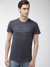 Load image into Gallery viewer, Men Blue Printed SHOP AOP Round Neck T-shirt A