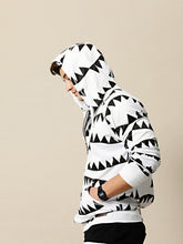 Load image into Gallery viewer, Men White Printed Hooded Sweatshirt F4
