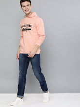 Load image into Gallery viewer, Men Peach-Coloured Printed Hooded Sweatshirt m