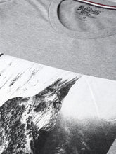 Load image into Gallery viewer, Men Grey Melange Printed Round Neck T-shirt Q
