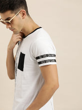 Load image into Gallery viewer, Men White Printed Round Neck T-shirt M98