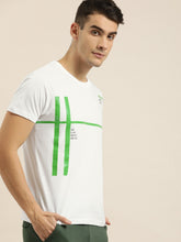 Load image into Gallery viewer, Men White &amp; Green Printed Round Neck T-shirt X4