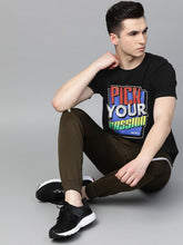 Load image into Gallery viewer, Men Black &amp; Blue Printed Lifestyle Bio-Wash T-shirt Z1