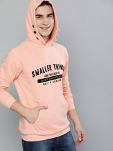 Load image into Gallery viewer, Men Peach-Coloured Printed Hooded Sweatshirt m