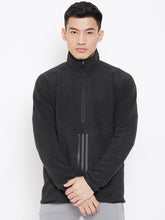 Load image into Gallery viewer, Men Black Solid Free Lift 3-Stripes Polar Fleece Training Sweatshirt S21