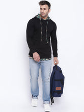 Load image into Gallery viewer, Men Black Solid Hooded Sweatshirt ZP9
