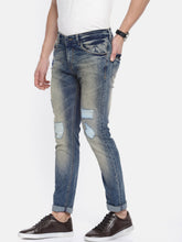 Load image into Gallery viewer, Men Blue Skinny Fit Low-Rise Highly Distressed Stretchable Jeans SA1